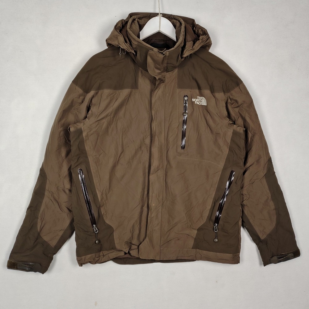 The North Face Summit Series HyVent Alpha Jacket Mens Medium Brown Hooded Shell